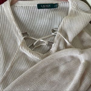 Worn once! Ralph Lauren cream knit sweater.